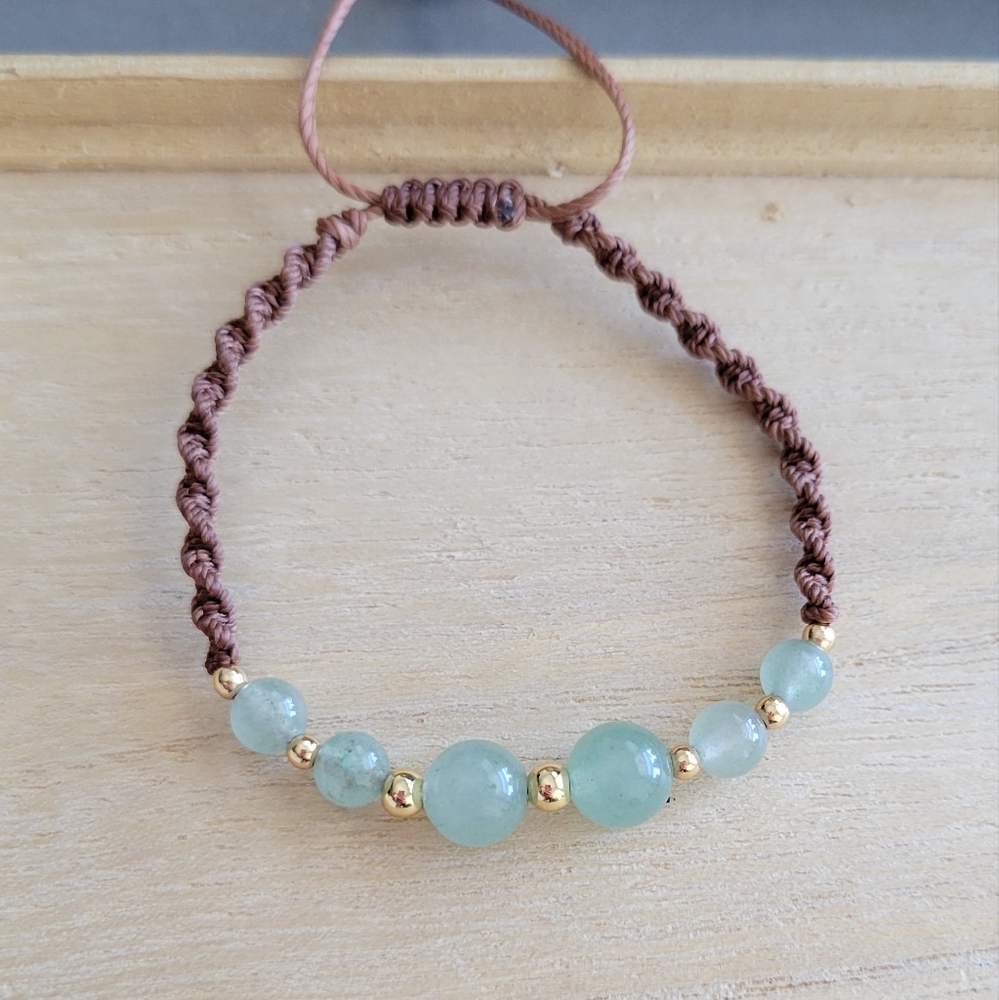 Handmade Beaded Crystal Macrame Bracelet - Picture 4 of 6
